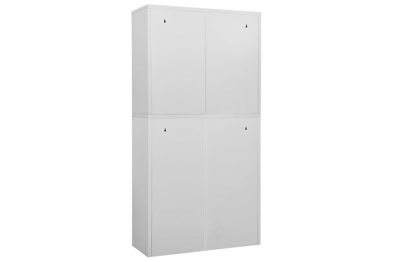Kontorskap lysegrå 90x40x180 cm stål - Grå - Oppbevaring - Skap - Oppbevaringsskap - Kontorskap - Dokumentskap