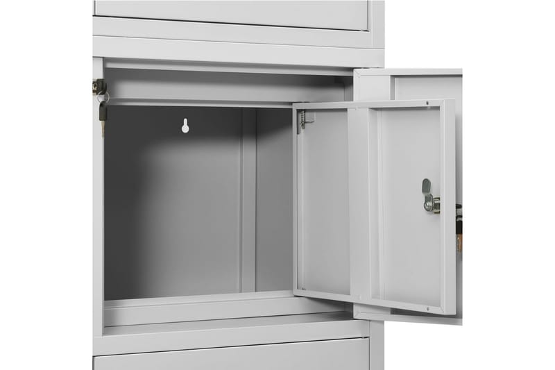 Kontorskap lysegrå 90x40x180 cm stål - Grå - Oppbevaring - Skap - Oppbevaringsskap - Kontorskap - Dokumentskap