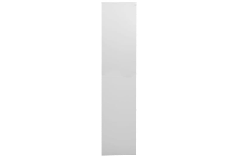 Kontorskap lysegrå 90x40x180 cm stål og herdet glass - Grå - Dokumentskap - Kontormøbler