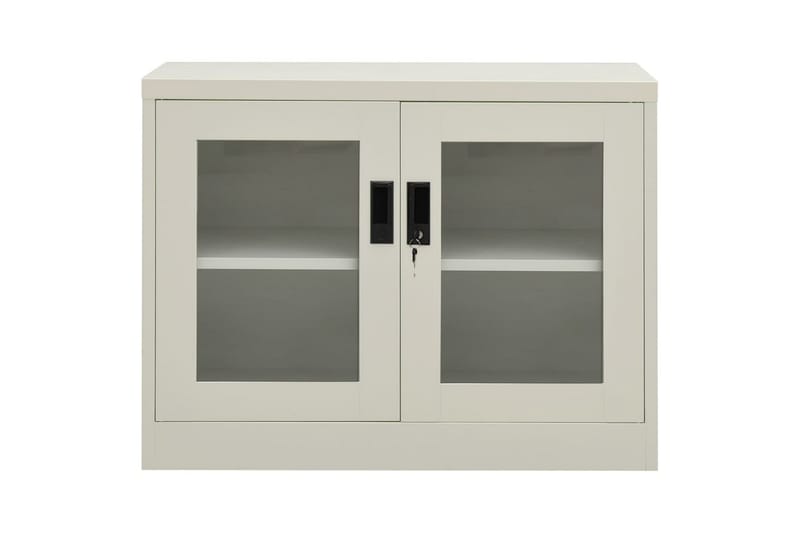 Kontorskap lysegrå 90x40x70 cm stål - Grå - Oppbevaring - Skap - Oppbevaringsskap - Kontorskap - Dokumentskap