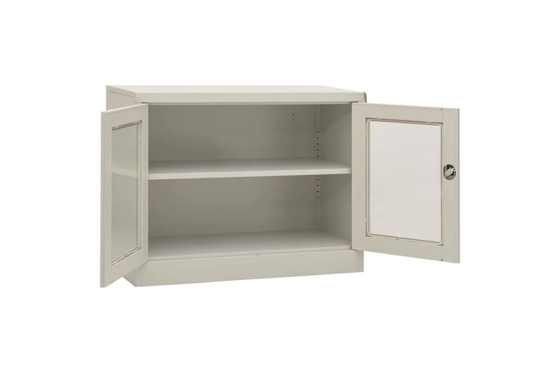 Kontorskap lysegrå 90x40x70 cm stål - Grå - Oppbevaring - Skap - Oppbevaringsskap - Kontorskap - Dokumentskap