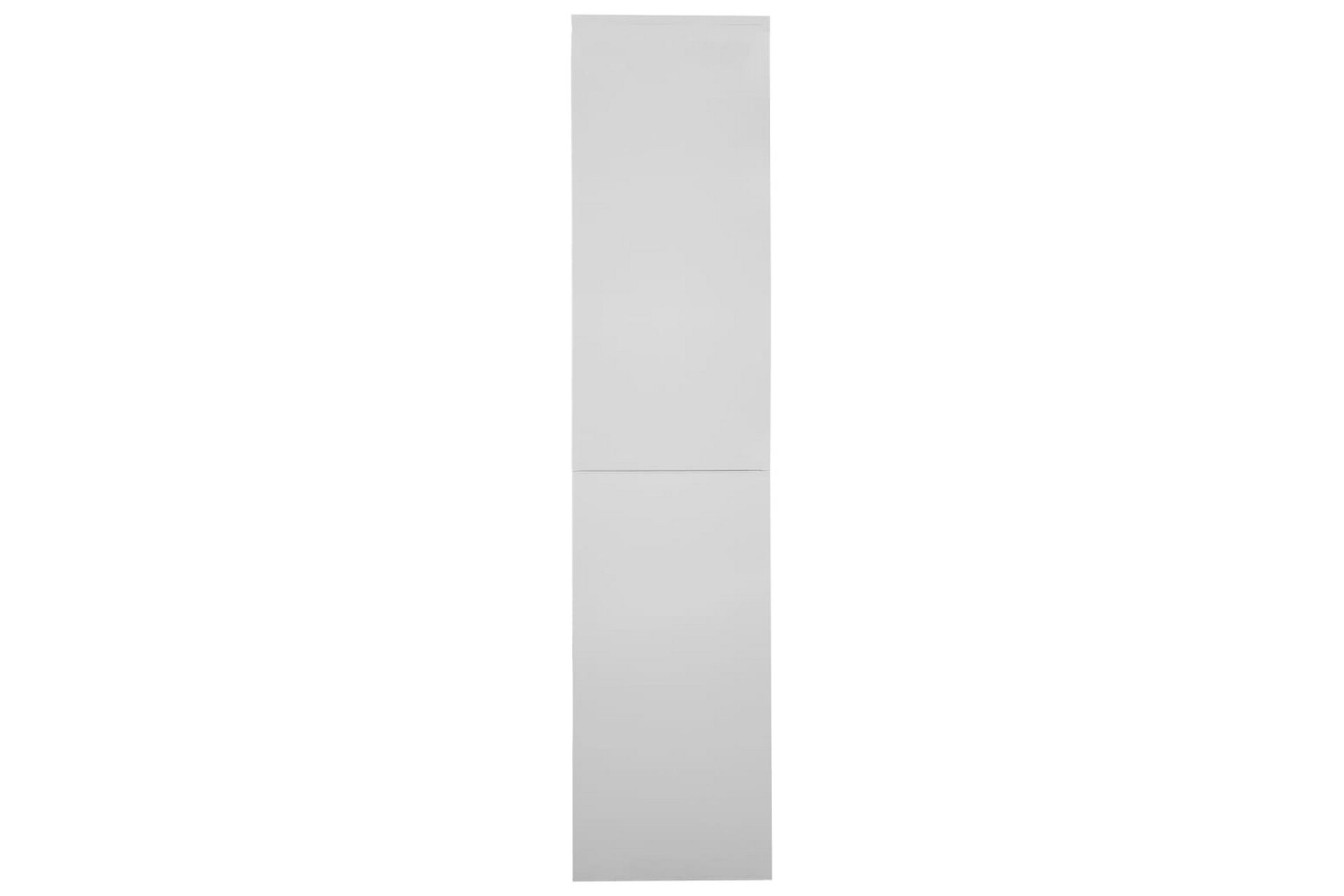 Kontorskap med skyvedør 90x40x180 cm lysegrå stål - Grå - Oppbevaring - Skap - Oppbevaringsskap - Kontorskap - Dokumentskap