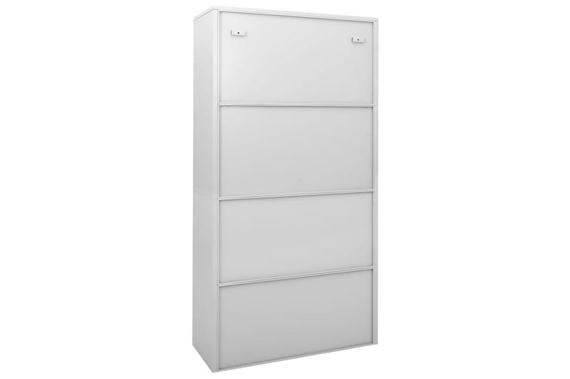 Kontorskap med skyvedør 90x40x180 cm lysegrå stål - Grå - Oppbevaring - Skap - Oppbevaringsskap - Kontorskap - Dokumentskap