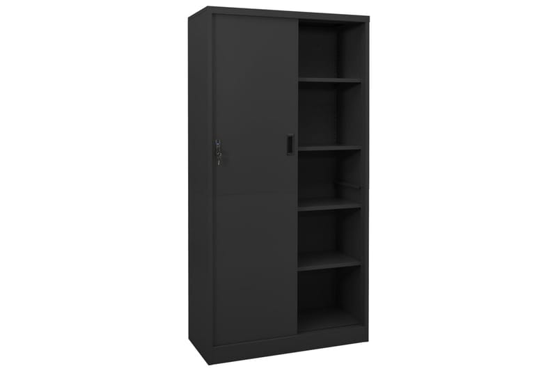 Kontorskap med skyvedør 90x40x180 cm stål antrasitt - Antrasittgrå - Oppbevaring - Skap - Oppbevaringsskap - Kontorskap - Dokumentskap