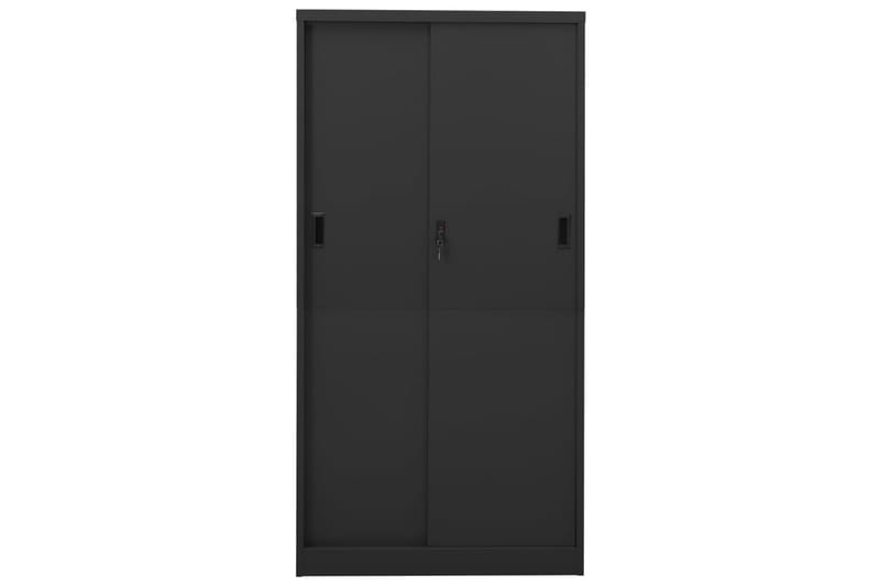 Kontorskap med skyvedør 90x40x180 cm stål antrasitt - Antrasittgrå - Oppbevaring - Skap - Oppbevaringsskap - Kontorskap - Dokumentskap