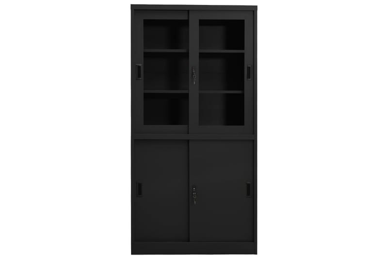 Kontorskap med skyvedør 90x40x180 cm stål antrasitt - Antrasittgrå - Oppbevaring - Skap - Oppbevaringsskap - Kontorskap - Dokumentskap