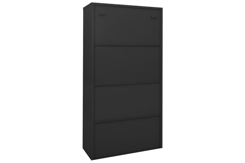 Kontorskap med skyvedør 90x40x180 cm stål antrasitt - Antrasittgrå - Oppbevaring - Skap - Oppbevaringsskap - Kontorskap - Dokumentskap