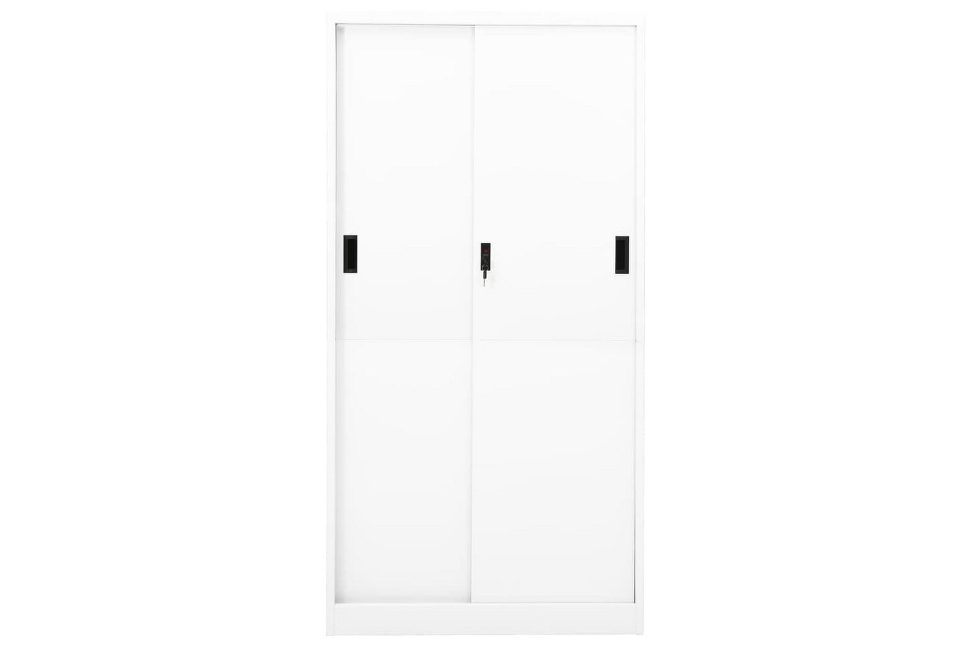 Kontorskap med skyvedør 90x40x180 cm stål hvit - Hvit - Oppbevaring - Skap - Oppbevaringsskap - Kontorskap - Dokumentskap