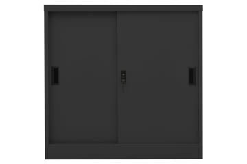 Kontorskap med skyvedør 90x40x90 cm stål antrasitt - Antrasittgrå - Oppbevaring - Skap - Oppbevaringsskap - Kontorskap - Dokumentskap