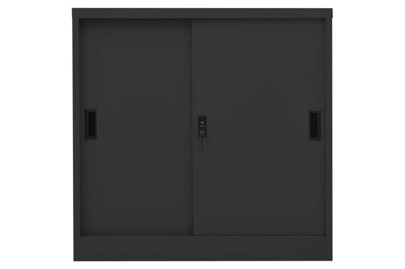 Kontorskap med skyvedør 90x40x90 cm stål antrasitt - Antrasittgrå - Oppbevaring - Skap - Oppbevaringsskap - Kontorskap - Dokumentskap