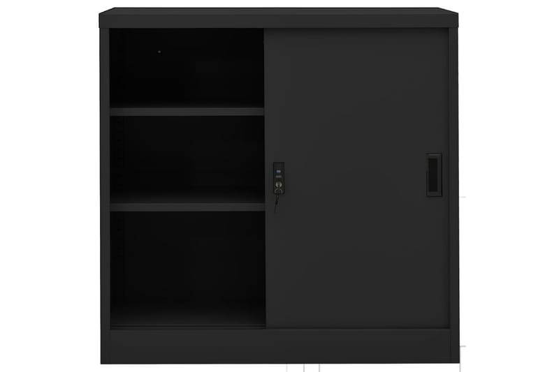 Kontorskap med skyvedør 90x40x90 cm stål antrasitt - Antrasittgrå - Oppbevaring - Skap - Oppbevaringsskap - Kontorskap - Dokumentskap
