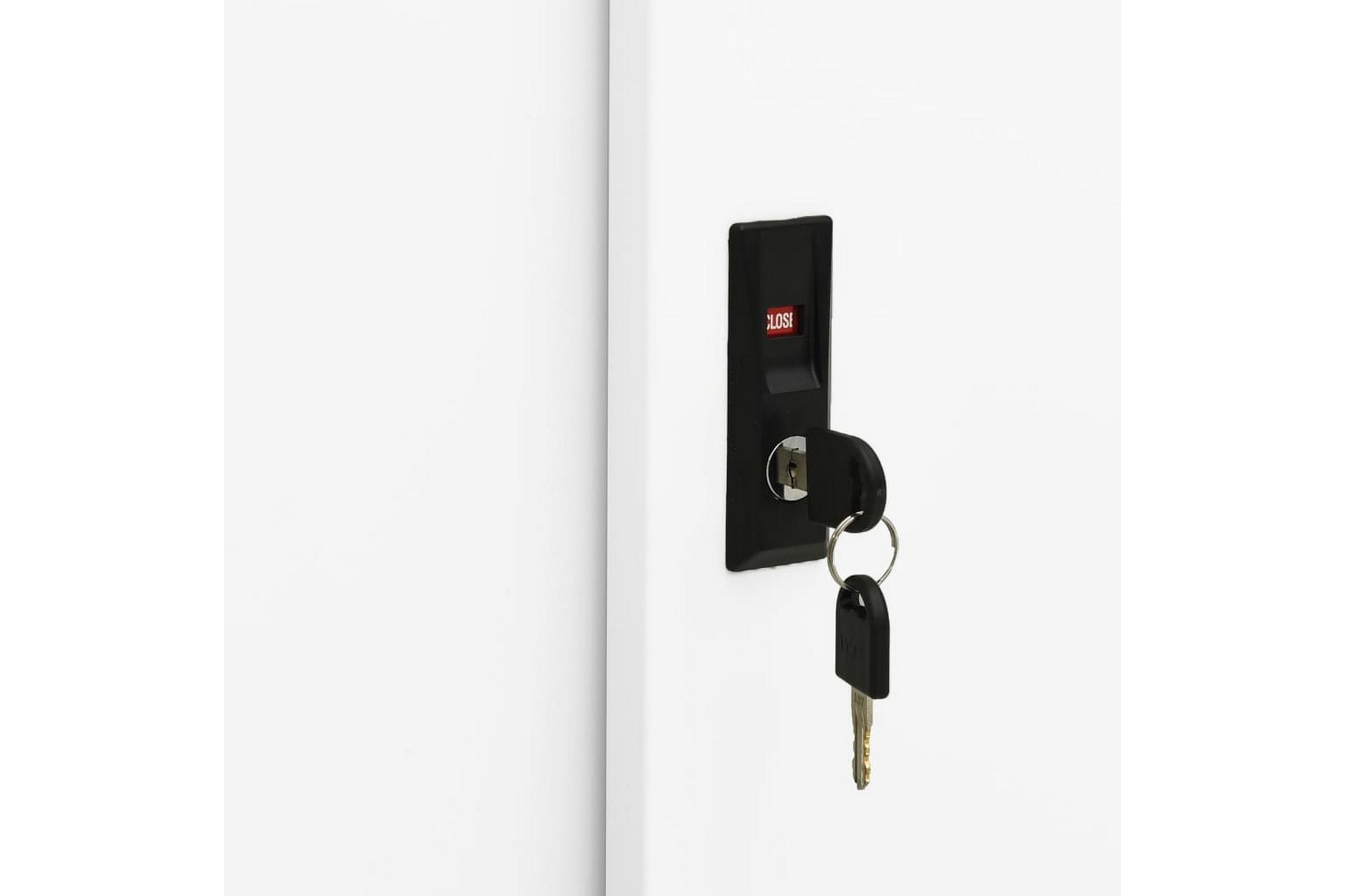 Kontorskap med skyvedør 90x40x90 cm stål hvit - Hvit - Oppbevaring - Skap - Oppbevaringsskap - Kontorskap - Dokumentskap