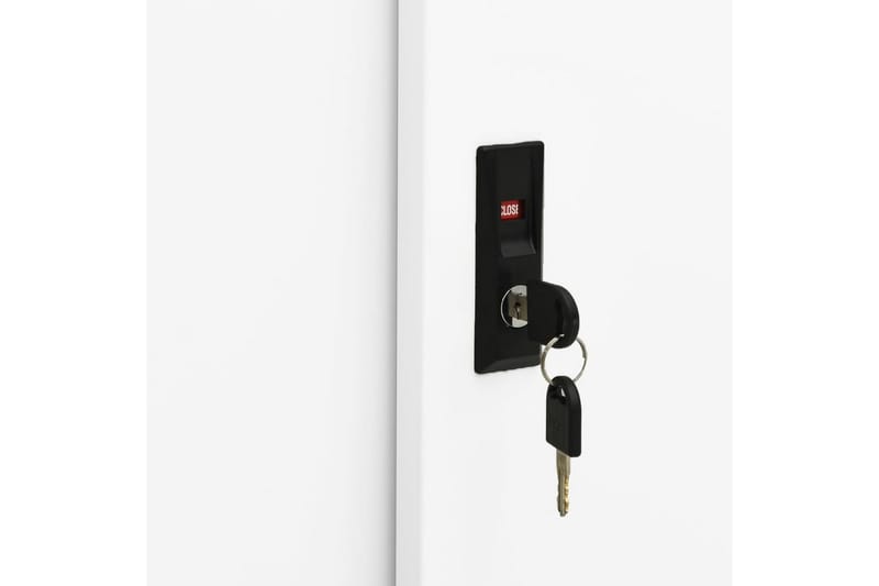 Kontorskap med skyvedør 90x40x90 cm stål hvit - Hvit - Oppbevaring - Skap - Oppbevaringsskap - Kontorskap - Dokumentskap