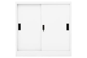 Kontorskap med skyvedør 90x40x90 cm stål hvit - Hvit - Oppbevaring - Skap - Oppbevaringsskap - Kontorskap - Dokumentskap