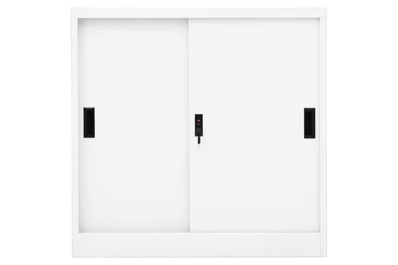 Kontorskap med skyvedør 90x40x90 cm stål hvit - Hvit - Oppbevaring - Skap - Oppbevaringsskap - Kontorskap - Dokumentskap