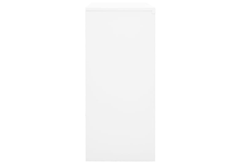 Kontorskap med skyvedør 90x40x90 cm stål hvit - Hvit - Oppbevaring - Skap - Oppbevaringsskap - Kontorskap - Dokumentskap