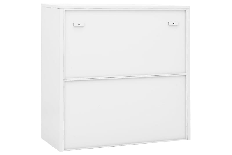 Kontorskap med skyvedør 90x40x90 cm stål hvit - Hvit - Oppbevaring - Skap - Oppbevaringsskap - Kontorskap - Dokumentskap