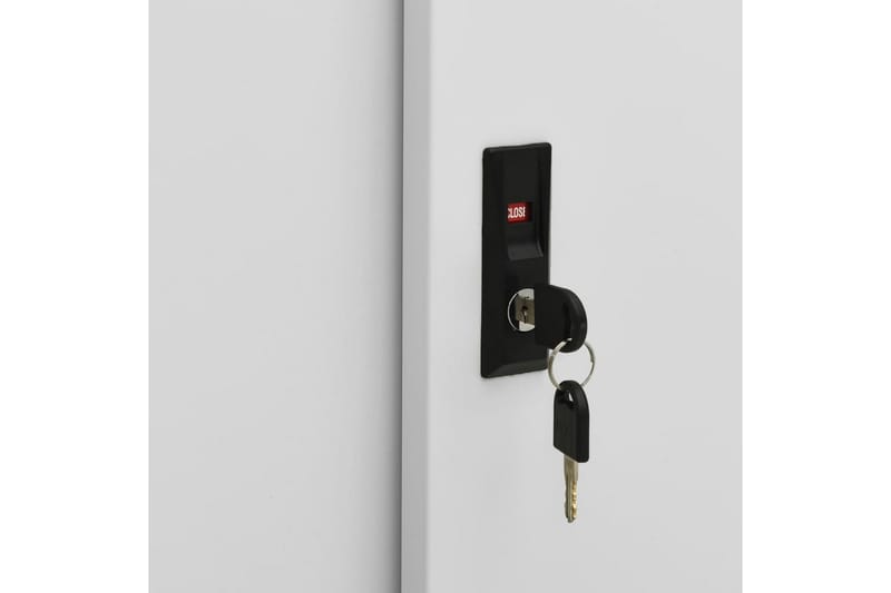 Kontorskap med skyvedør 90x40x90 cm stål lysegrå - Grå - Oppbevaring - Skap - Oppbevaringsskap - Kontorskap - Dokumentskap