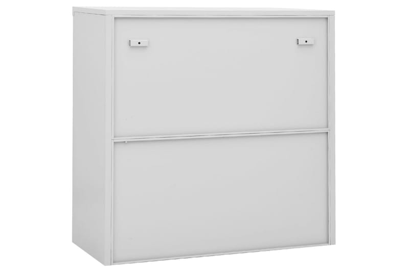 Kontorskap med skyvedør 90x40x90 cm stål lysegrå - Grå - Oppbevaring - Skap - Oppbevaringsskap - Kontorskap - Dokumentskap