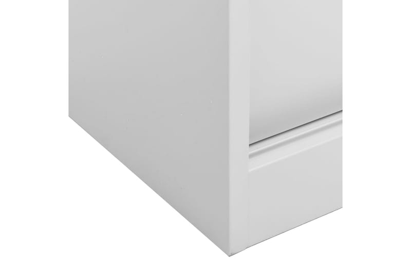 Kontorskap med skyvedør 90x40x90 cm stål lysegrå - Grå - Oppbevaring - Skap - Oppbevaringsskap - Kontorskap - Dokumentskap