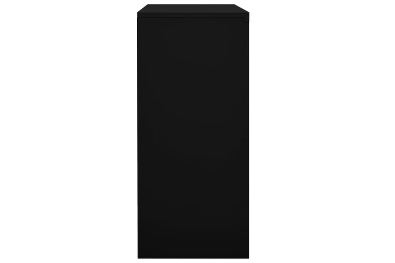 Kontorskap med skyvedør 90x40x90 cm stål svart - Svart - Oppbevaring - Skap - Oppbevaringsskap - Kontorskap - Dokumentskap
