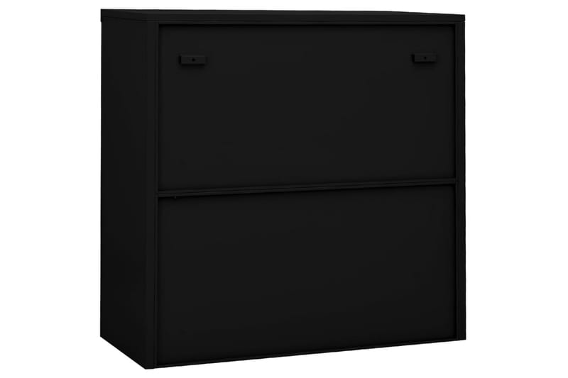 Kontorskap med skyvedør 90x40x90 cm stål svart - Svart - Oppbevaring - Skap - Oppbevaringsskap - Kontorskap - Dokumentskap