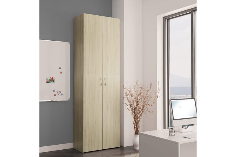 Kontorskap sonoma eik 60x32x190 cm sponplate - Brun - Oppbevaring - Skap - Oppbevaringsskap - Kontorskap - Dokumentskap
