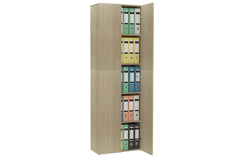 Kontorskap sonoma eik 60x32x190 cm sponplate - Brun - Oppbevaring - Skap - Oppbevaringsskap - Kontorskap - Dokumentskap