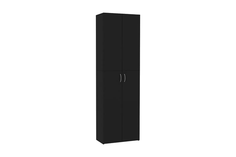 Kontorskap svart 60x32x190 cm sponplate - Svart - Oppbevaring - Skap - Oppbevaringsskap - Kontorskap - Dokumentskap