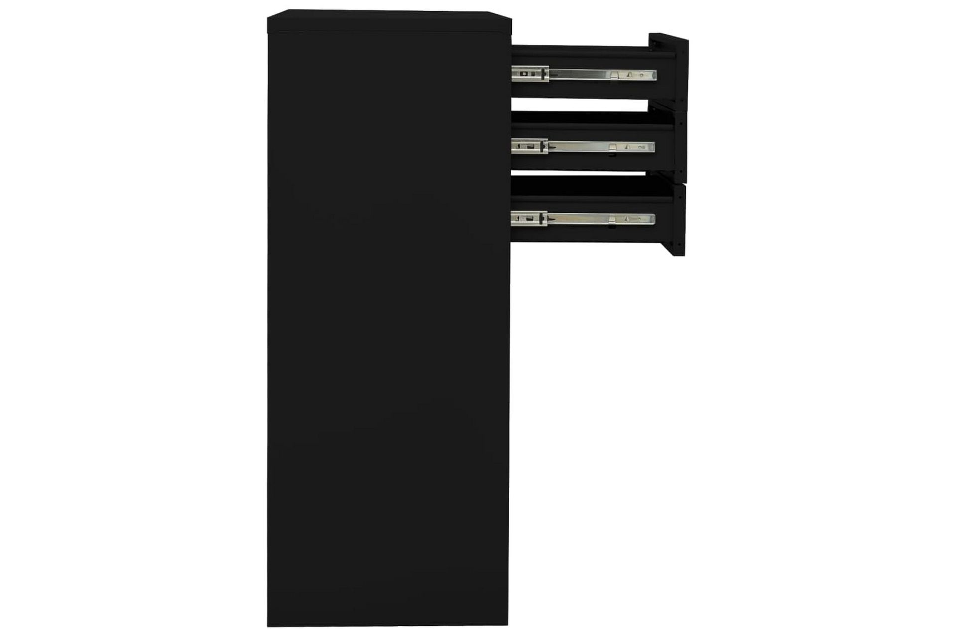 Kontorskap svart 90x40x102 cm stål - Svart - Oppbevaring - Skap - Oppbevaringsskap - Kontorskap - Dokumentskap