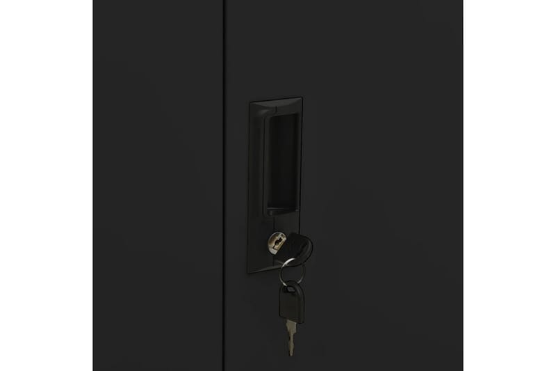 Kontorskap svart 90x40x102 cm stål - Svart - Oppbevaring - Skap - Oppbevaringsskap - Kontorskap - Dokumentskap