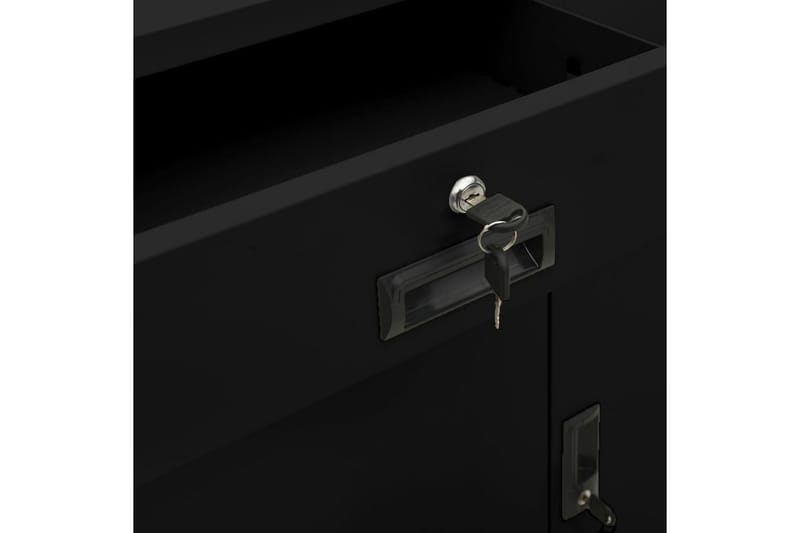 Kontorskap svart 90x40x102 cm stål - Svart - Oppbevaring - Skap - Oppbevaringsskap - Kontorskap - Dokumentskap