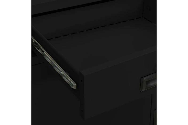 Kontorskap svart 90x40x102 cm stål - Svart - Oppbevaring - Skap - Oppbevaringsskap - Kontorskap - Dokumentskap