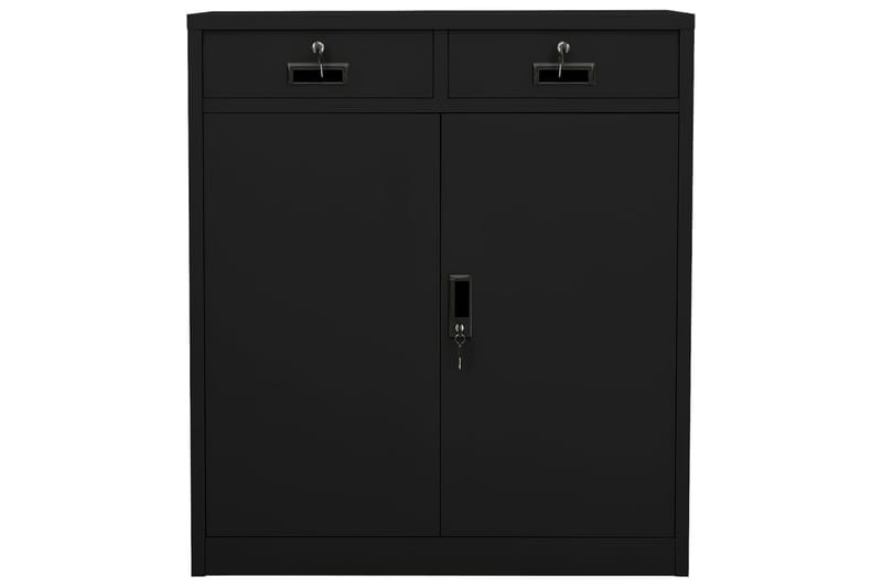 Kontorskap svart 90x40x102 cm stål - Svart - Oppbevaring - Skap - Oppbevaringsskap - Kontorskap - Dokumentskap
