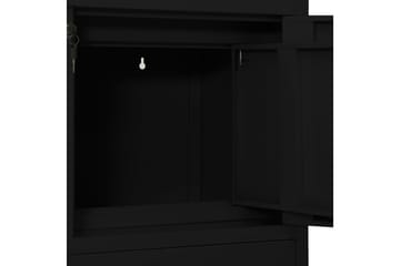 Kontorskap svart 90x40x102 cm stål - Svart - Oppbevaring - Skap - Oppbevaringsskap - Kontorskap - Dokumentskap