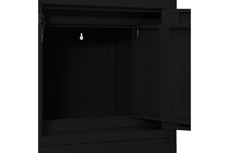 Kontorskap svart 90x40x102 cm stål - Svart - Oppbevaring - Skap - Oppbevaringsskap - Kontorskap - Dokumentskap