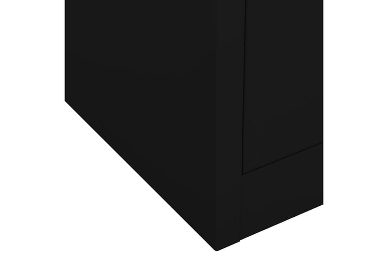 Kontorskap svart 90x40x102 cm stål - Svart - Dokumentskap - Kontormøbler
