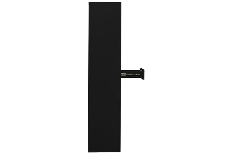 Kontorskap svart 90x40x180 cm stål og herdet glass - Svart - Dokumentskap - Kontormøbler