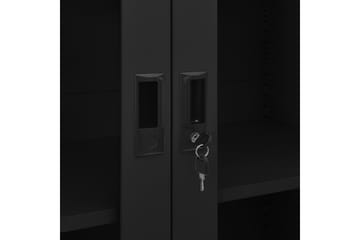 Kontorskap svart 90x40x180 cm stål - Svart - Oppbevaring - Skap - Oppbevaringsskap - Kontorskap - Dokumentskap
