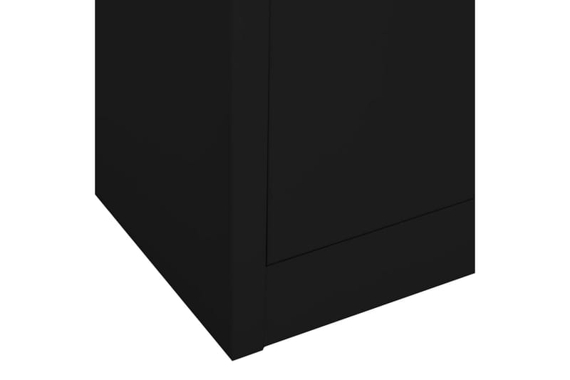 Kontorskap svart 90x40x180 cm stål - Svart - Oppbevaring - Skap - Oppbevaringsskap - Kontorskap - Dokumentskap