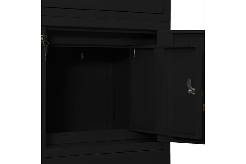 Kontorskap svart 90x40x180 cm stål - Svart - Oppbevaring - Skap - Oppbevaringsskap - Kontorskap - Dokumentskap