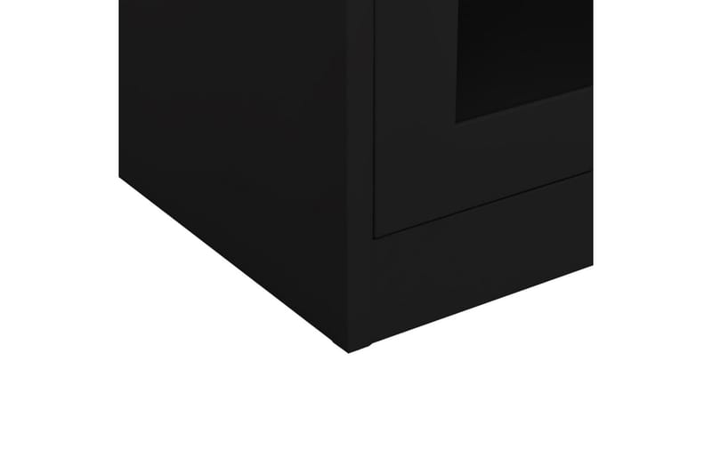 Kontorskap svart 90x40x90 cm stål - Svart - Oppbevaring - Skap - Oppbevaringsskap - Kontorskap - Dokumentskap
