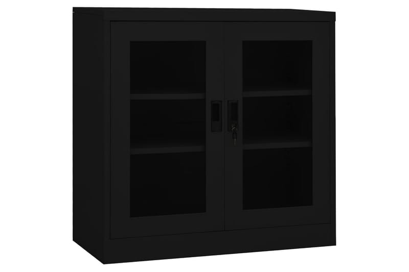 Kontorskap svart 90x40x90 cm stål - Svart - Oppbevaring - Skap - Oppbevaringsskap - Kontorskap - Dokumentskap