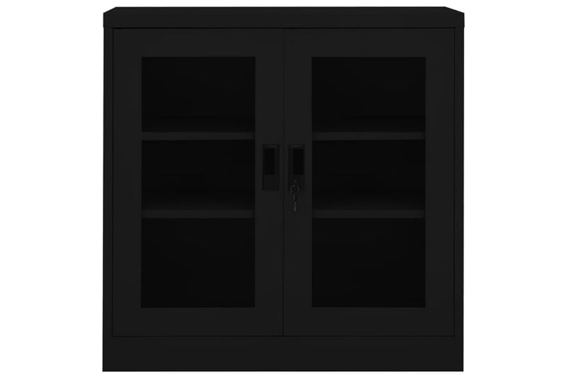 Kontorskap svart 90x40x90 cm stål - Svart - Oppbevaring - Skap - Oppbevaringsskap - Kontorskap - Dokumentskap