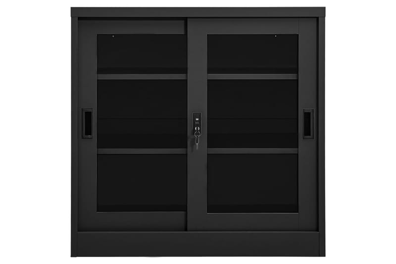 Skap med skyvedør 90x40x90 cm stål antrasitt - Antrasittgrå - Oppbevaring - Skap - Oppbevaringsskap - Kontorskap - Dokumentskap