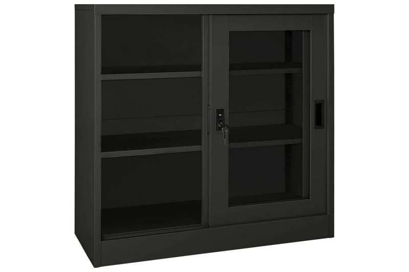 Skap med skyvedør 90x40x90 cm stål antrasitt - Antrasittgrå - Oppbevaring - Skap - Oppbevaringsskap - Kontorskap - Dokumentskap