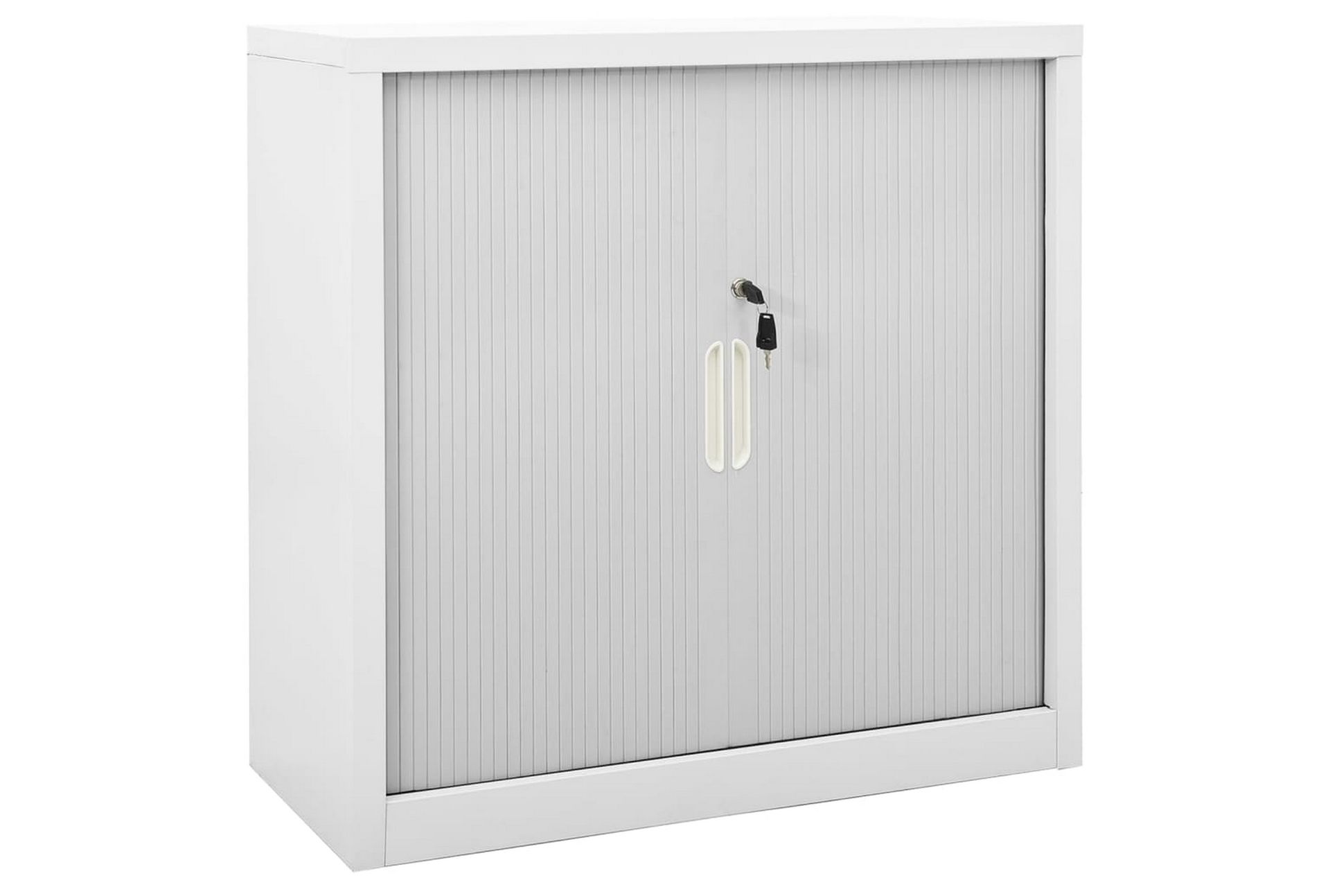 Skap med skyvedør 90x40x90 cm stål grå - Grå - Oppbevaring - Skap - Oppbevaringsskap - Kontorskap - Dokumentskap