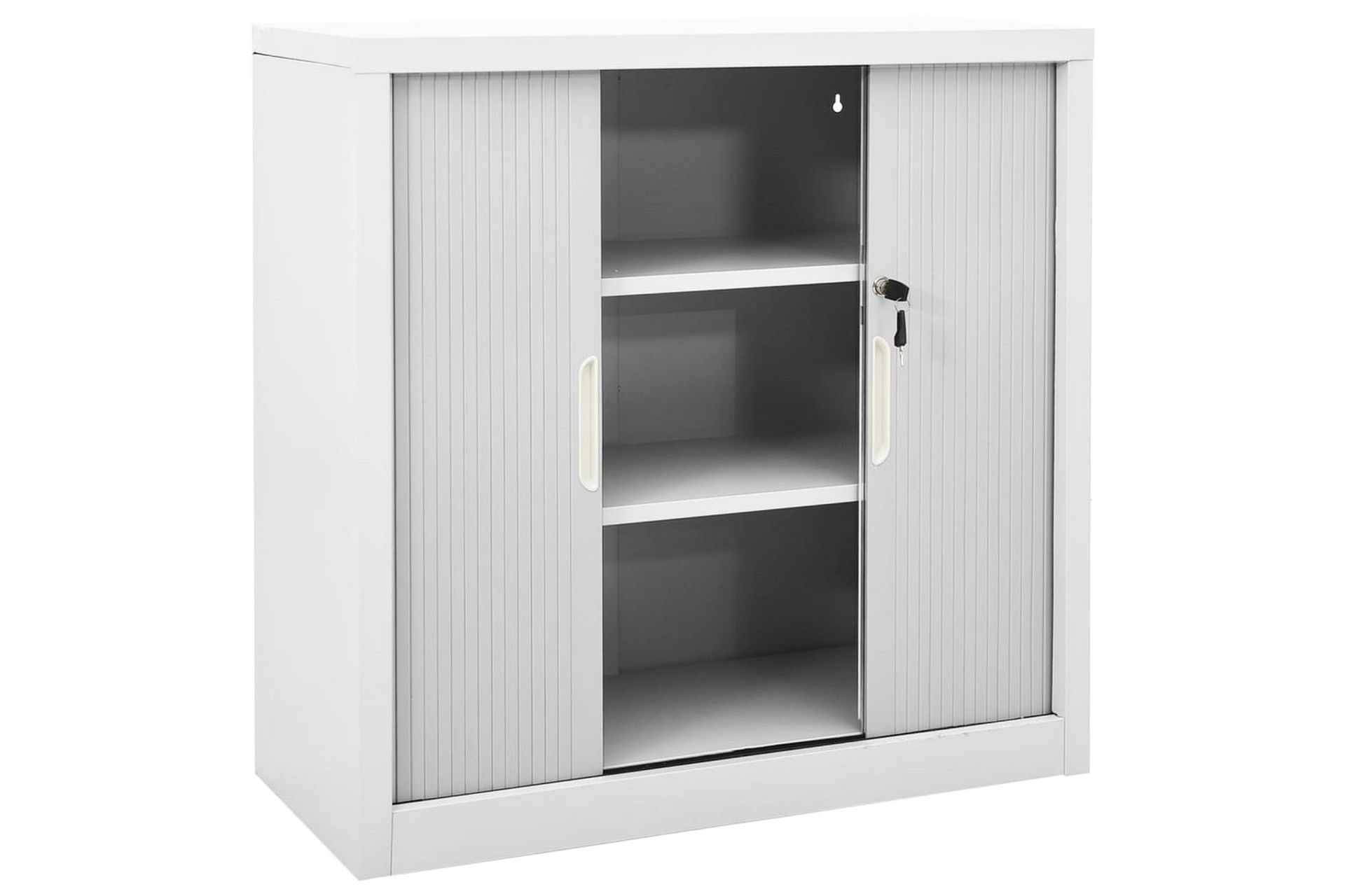 Skap med skyvedør 90x40x90 cm stål grå - Grå - Oppbevaring - Skap - Oppbevaringsskap - Kontorskap - Dokumentskap