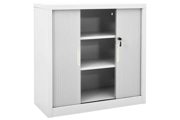 Skap med skyvedør 90x40x90 cm stål grå - Grå - Oppbevaring - Skap - Oppbevaringsskap - Kontorskap - Dokumentskap
