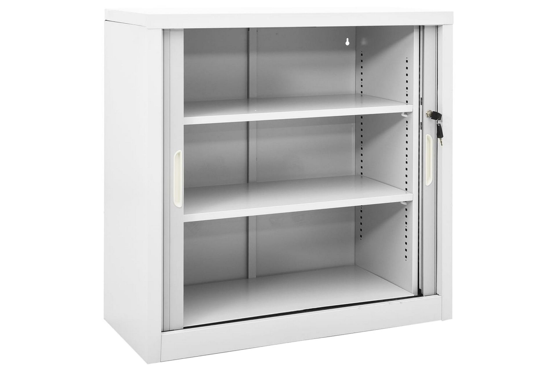 Skap med skyvedør 90x40x90 cm stål grå - Grå - Oppbevaring - Skap - Oppbevaringsskap - Kontorskap - Dokumentskap